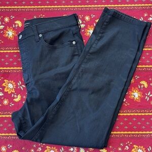 Banana Republic Women’s Curvy High Rise Slim Jeans in Waxed Black Denim
